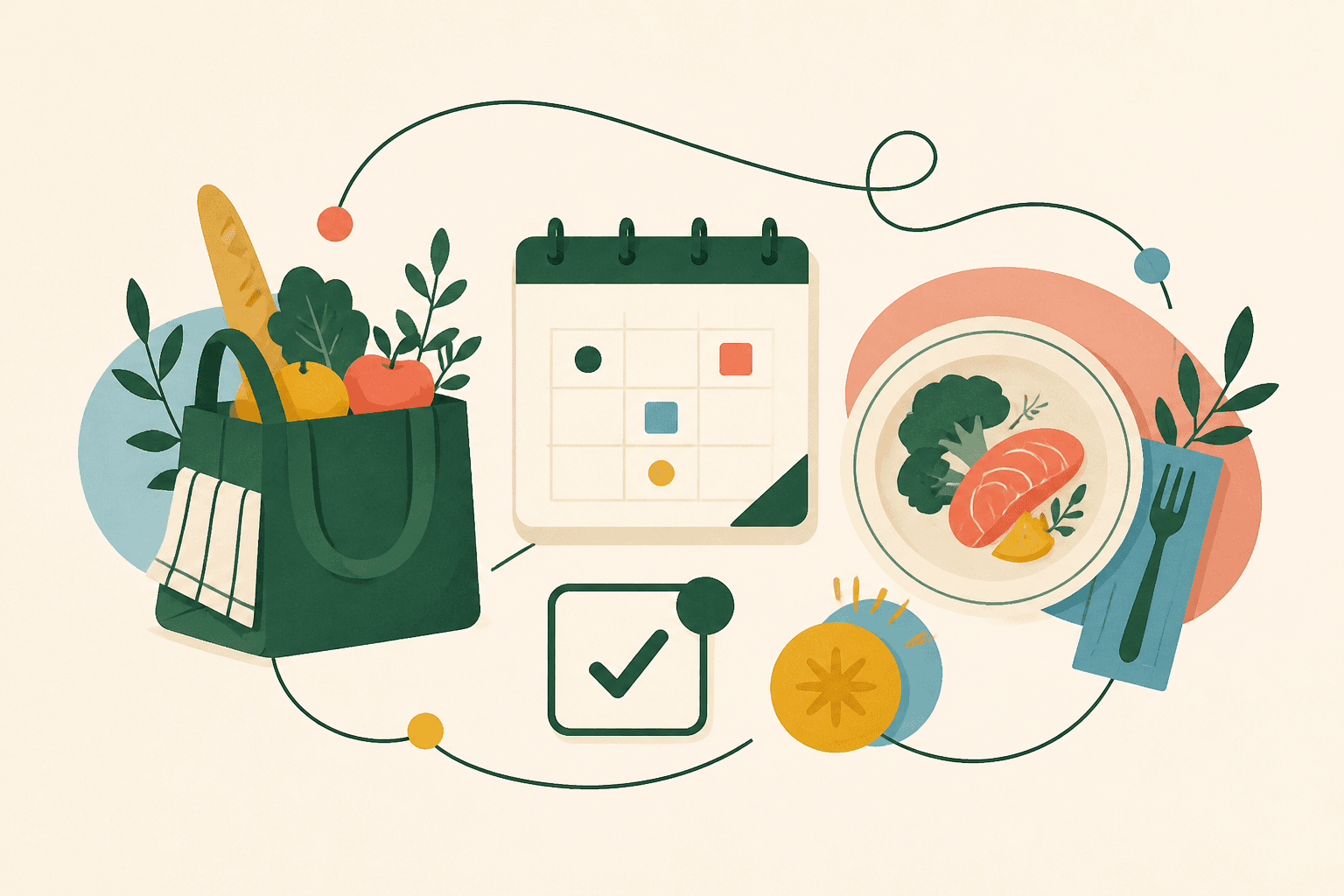A household calendar, groceries, dinner, and completed tasks